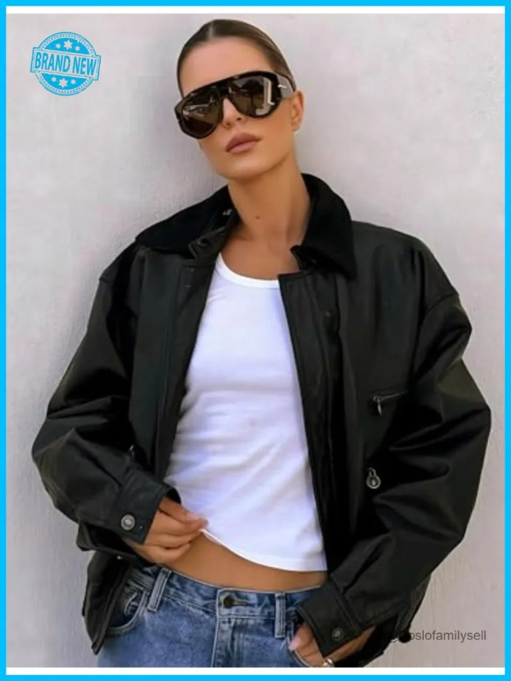 Oversized Retro Aviator Sunglasses with UV400 Protection